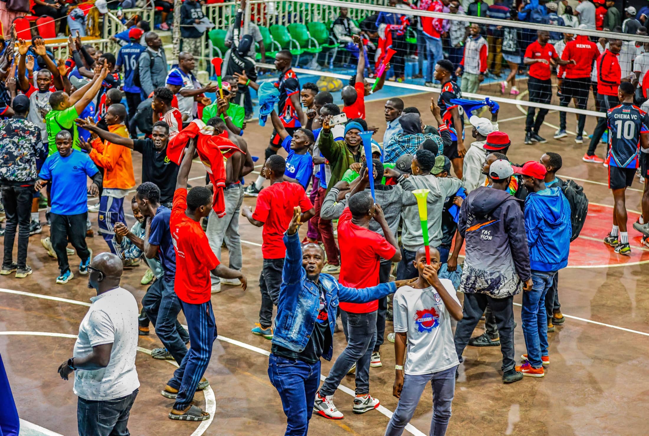 Chema VC supporters celebrate after the Kenya Cup round of 16 victory.