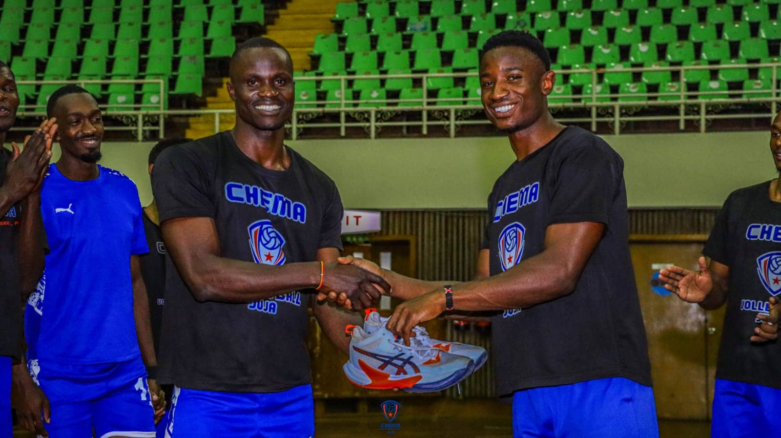Levis Ogutu Gifts Trivor Omondi a Pair of Volleyball Shoes Ahead of the League Final.