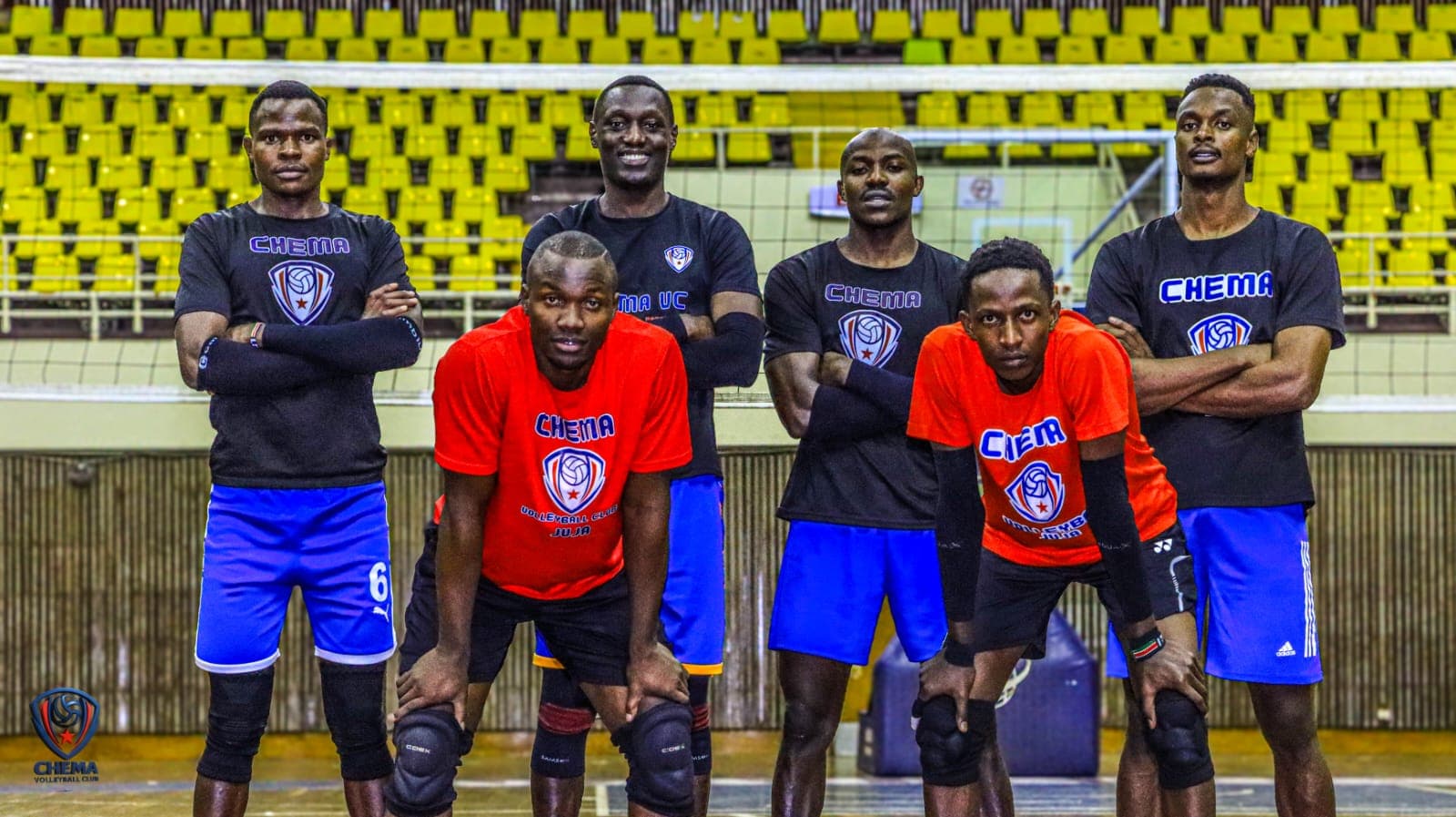 Chema VC players pose at training ahead of the KVF National Men's League Final.